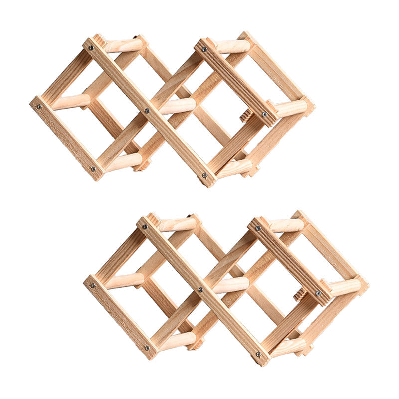 テーブルトップモダンワインラックリビングルーム用のソリッドウッドワインボトルラック