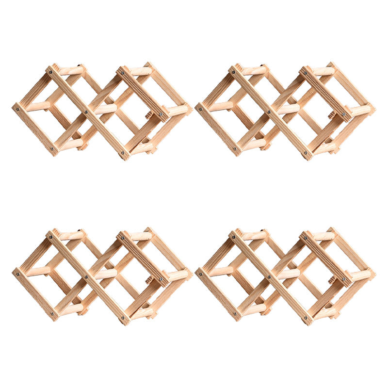 テーブルトップモダンワインラックリビングルーム用のソリッドウッドワインボトルラック