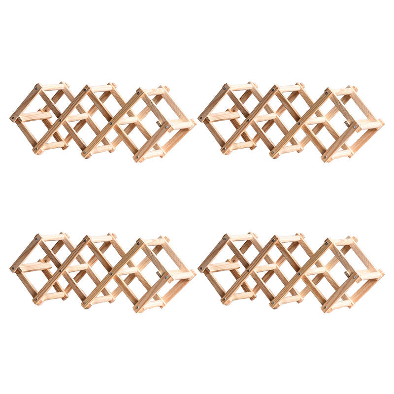 テーブルトップモダンワインラックリビングルーム用のソリッドウッドワインボトルラック