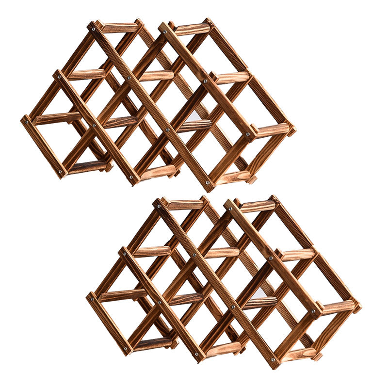 テーブルトップモダンワインラックリビングルーム用のソリッドウッドワインボトルラック