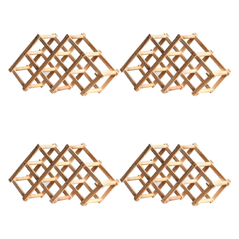 テーブルトップモダンワインラックリビングルーム用のソリッドウッドワインボトルラック