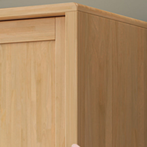 Freestanding Solid Wood Wardrobe Modern Wardrobe Armoire with 2 Doors and 1 Drawer Clearhalo 'Armoires & Wardrobes' 'armoires_wardrobes' 'Bedroom Furniture' 'furn' 'furn_armoires_wardrobes' 'Furniture' 6953759