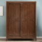 Traditional Solid Wood Wardrobe Freestanding Wardrobe with Self Close Drawers and Doors Walnut Clearhalo 'Armoires & Wardrobes' 'armoires_wardrobes' 'Bedroom Furniture' 'furn' 'furn_armoires_wardrobes' 'Furniture' 6953791