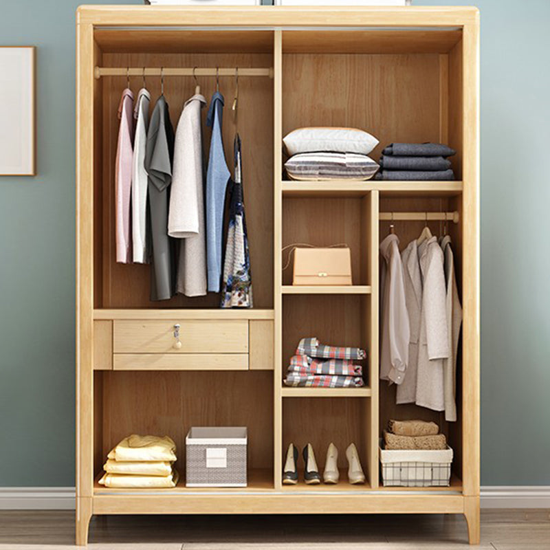 Traditional Solid Wood Wardrobe Freestanding Wardrobe with Self Close Drawers and Doors Clearhalo 'Armoires & Wardrobes' 'armoires_wardrobes' 'Bedroom Furniture' 'furn' 'furn_armoires_wardrobes' 'Furniture' 6953799