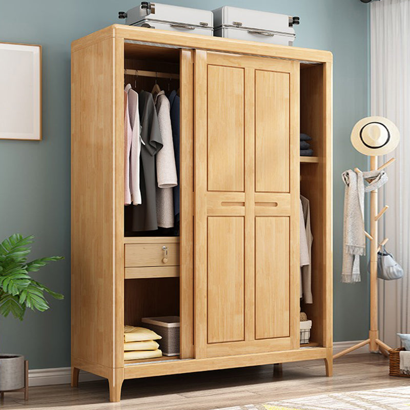 Traditional Solid Wood Wardrobe Freestanding Wardrobe with Self Close Drawers and Doors Clearhalo 'Armoires & Wardrobes' 'armoires_wardrobes' 'Bedroom Furniture' 'furn' 'furn_armoires_wardrobes' 'Furniture' 6953801