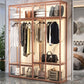 Contemporary Tempered Glass Wardrobe Armoire Freestanding Wardrobe with Shelves Clearhalo 'Armoires & Wardrobes' 'armoires_wardrobes' 'Bedroom Furniture' 'furn' 'furn_armoires_wardrobes' 'Furniture' 6953859