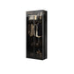 Contemporary Tempered Glass Wardrobe Armoire Freestanding Wardrobe with Shelves 31.5"L x 20"W x 79"H Black Clearhalo 'Armoires & Wardrobes' 'armoires_wardrobes' 'Bedroom Furniture' 'furn' 'furn_armoires_wardrobes' 'Furniture' 6953867