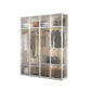 Contemporary Tempered Glass Wardrobe Armoire Freestanding Wardrobe with Shelves Clearhalo 'Armoires & Wardrobes' 'armoires_wardrobes' 'Bedroom Furniture' 'furn' 'furn_armoires_wardrobes' 'Furniture' 6953868