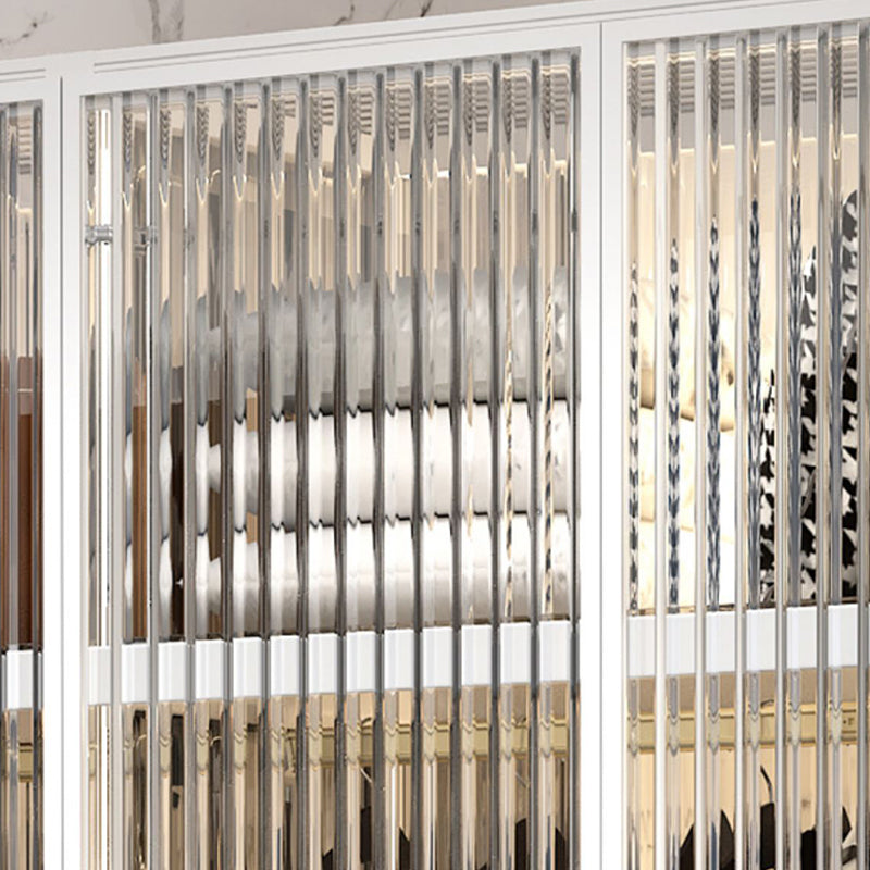 Contemporary Tempered Glass Wardrobe Armoire Freestanding Wardrobe with Shelves Clearhalo 'Armoires & Wardrobes' 'armoires_wardrobes' 'Bedroom Furniture' 'furn' 'furn_armoires_wardrobes' 'Furniture' 6953870