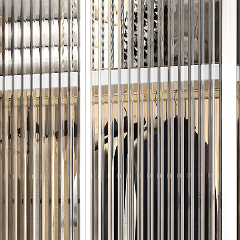 Contemporary Tempered Glass Wardrobe Armoire Freestanding Wardrobe with Shelves Clearhalo 'Armoires & Wardrobes' 'armoires_wardrobes' 'Bedroom Furniture' 'furn' 'furn_armoires_wardrobes' 'Furniture' 6953872