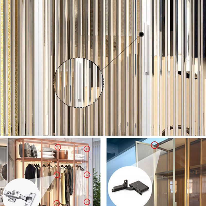 Contemporary Tempered Glass Wardrobe Armoire Freestanding Wardrobe with Shelves Clearhalo 'Armoires & Wardrobes' 'armoires_wardrobes' 'Bedroom Furniture' 'furn' 'furn_armoires_wardrobes' 'Furniture' 6953873