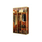 Contemporary Tempered Glass Wardrobe Armoire Freestanding Wardrobe with Shelves 47"L x 20"W x 79"H Gold Clearhalo 'Armoires & Wardrobes' 'armoires_wardrobes' 'Bedroom Furniture' 'furn' 'furn_armoires_wardrobes' 'Furniture' 6953875