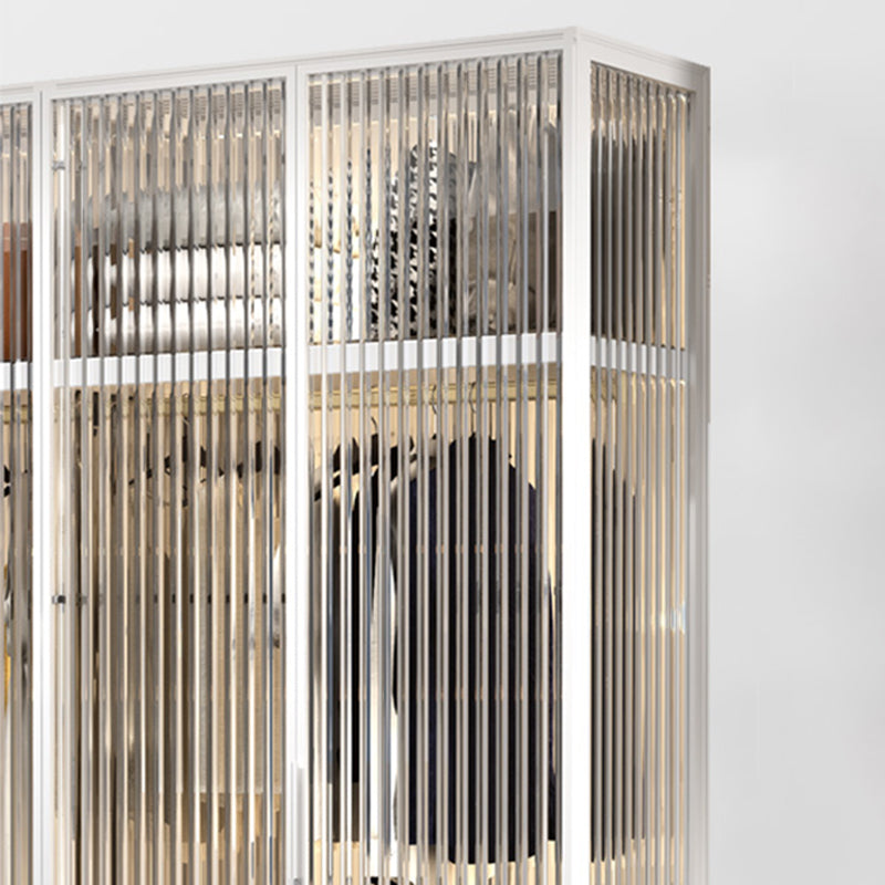 Contemporary Tempered Glass Wardrobe Armoire Freestanding Wardrobe with Shelves Clearhalo 'Armoires & Wardrobes' 'armoires_wardrobes' 'Bedroom Furniture' 'furn' 'furn_armoires_wardrobes' 'Furniture' 6953876
