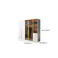 Modern Wood and Glass Wardrobe Freestanding Wardrobe with Soft Close Drawers and Doors