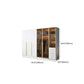 Modern Wood and Glass Wardrobe Freestanding Wardrobe with Soft Close Drawers and Doors