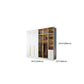 Modern Wood and Glass Wardrobe Freestanding Wardrobe with Soft Close Drawers and Doors