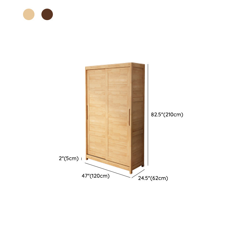 Rubberwood Solid Wood Wardrobe Traditional Freestanding Wardrobe