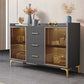 Glam Credenza Adjustable Shelving Wood Side Board with Cabinets and Drawers Clearhalo 'buffet_sideboard' 'Buffets & Sideboards' 'furn' 'furn_buffet_sideboard' 'Furniture' 'Kitchen & Dining Furniture' 6954005