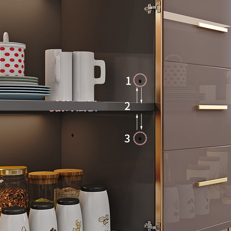 Glam Credenza Adjustable Shelving Wood Side Board with Cabinets and Drawers Clearhalo 'buffet_sideboard' 'Buffets & Sideboards' 'furn' 'furn_buffet_sideboard' 'Furniture' 'Kitchen & Dining Furniture' 6954014