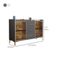 Glam Credenza Adjustable Shelving Wood Side Board with Cabinets and Drawers Clearhalo 'buffet_sideboard' 'Buffets & Sideboards' 'furn' 'furn_buffet_sideboard' 'Furniture' 'Kitchen & Dining Furniture' 6954022