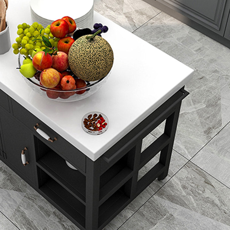 Rectangular Kitchen Trolley Modern Dining Room Prep Table with Drawer Clearhalo 'furn' 'furn_kitchen_islands_carts' 'Furniture' 'Kitchen & Dining Furniture' 'Kitchen Islands & Carts' 'kitchen_islands_carts' 6954124