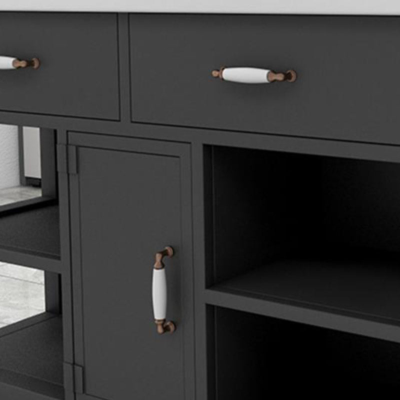 Rectangular Kitchen Trolley Modern Dining Room Prep Table with Drawer Clearhalo 'furn' 'furn_kitchen_islands_carts' 'Furniture' 'Kitchen & Dining Furniture' 'Kitchen Islands & Carts' 'kitchen_islands_carts' 6954126