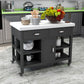 Rectangular Kitchen Trolley Modern Dining Room Prep Table with Drawer Clearhalo 'furn' 'furn_kitchen_islands_carts' 'Furniture' 'Kitchen & Dining Furniture' 'Kitchen Islands & Carts' 'kitchen_islands_carts' 6954128
