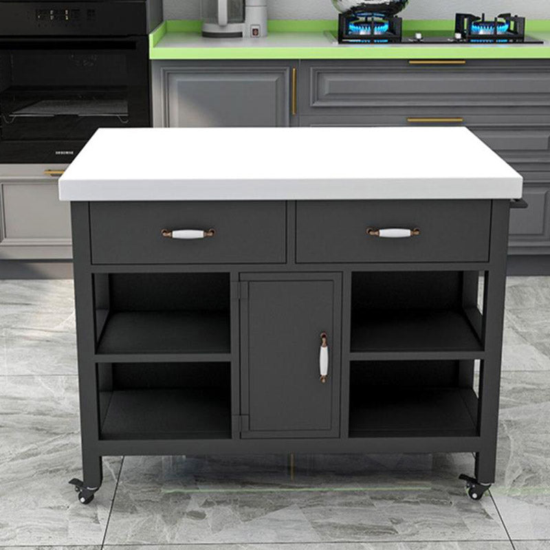 Rectangular Kitchen Trolley Modern Dining Room Prep Table with Drawer Clearhalo 'furn' 'furn_kitchen_islands_carts' 'Furniture' 'Kitchen & Dining Furniture' 'Kitchen Islands & Carts' 'kitchen_islands_carts' 6954129