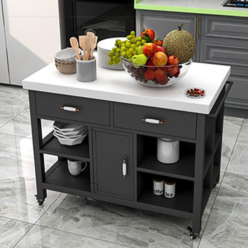 Rectangular Kitchen Trolley Modern Dining Room Prep Table with Drawer Clearhalo 'furn' 'furn_kitchen_islands_carts' 'Furniture' 'Kitchen & Dining Furniture' 'Kitchen Islands & Carts' 'kitchen_islands_carts' 6954132