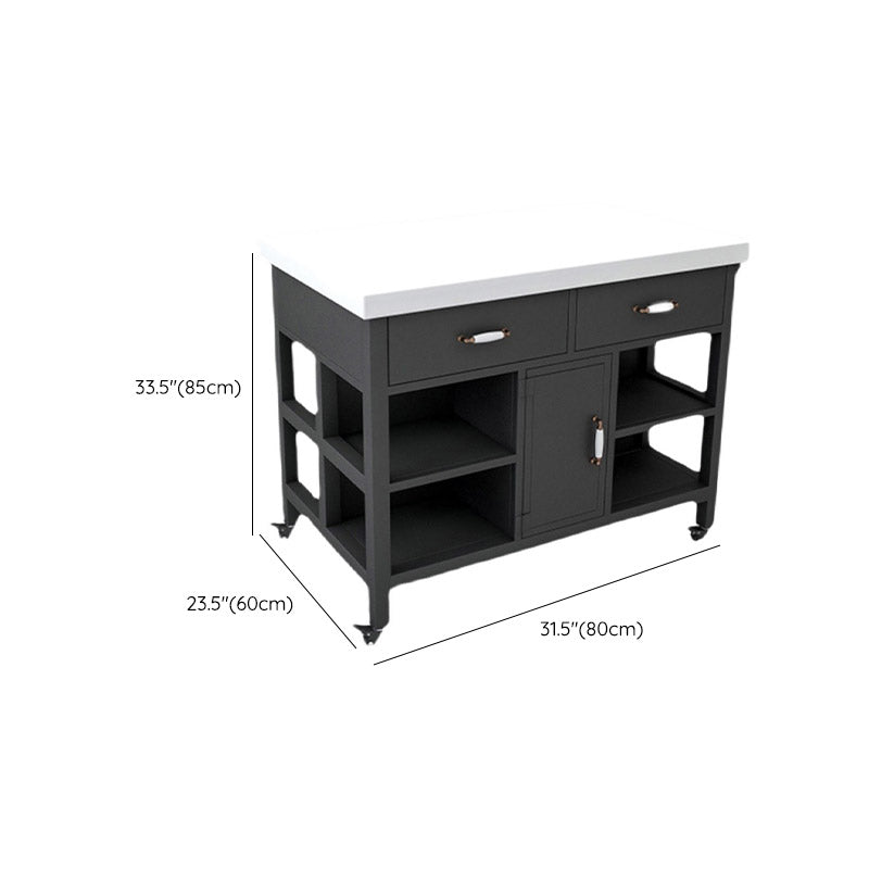 Rectangular Kitchen Trolley Modern Dining Room Prep Table with Drawer Clearhalo 'furn' 'furn_kitchen_islands_carts' 'Furniture' 'Kitchen & Dining Furniture' 'Kitchen Islands & Carts' 'kitchen_islands_carts' 6954134