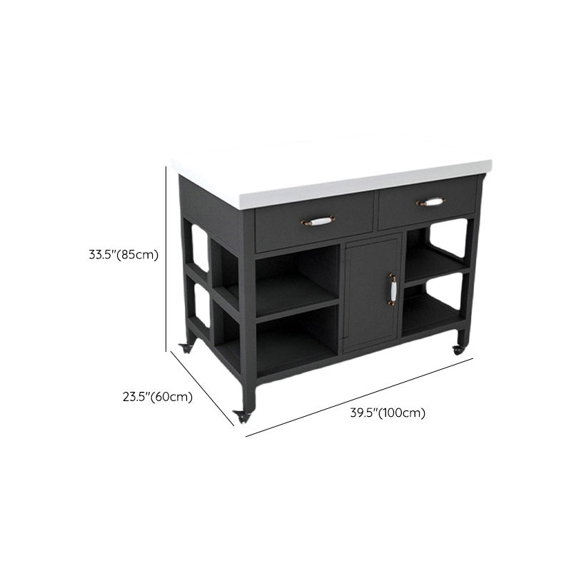 Rectangular Kitchen Trolley Modern Dining Room Prep Table with Drawer Clearhalo 'furn' 'furn_kitchen_islands_carts' 'Furniture' 'Kitchen & Dining Furniture' 'Kitchen Islands & Carts' 'kitchen_islands_carts' 6954136