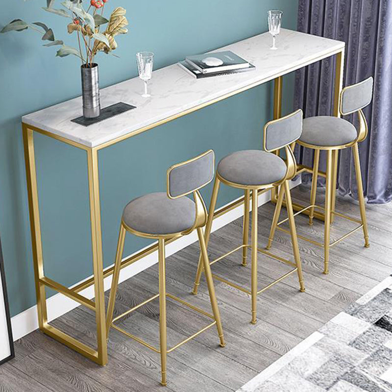 Glam Style Bartafel Bistrotafel met kunstmarmeren blad en gouden onderstel