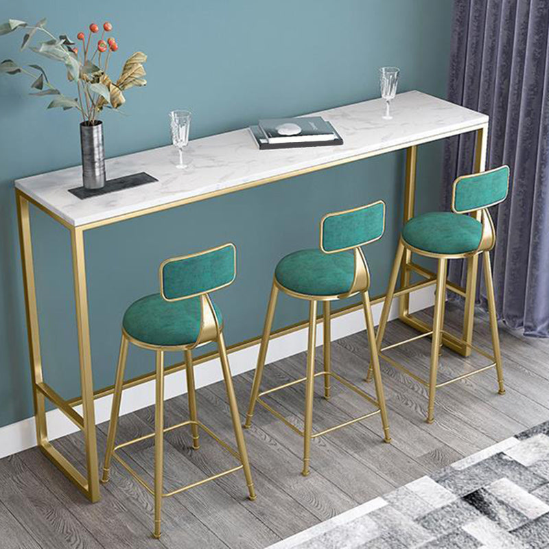 Glam Style Bartafel Bistrotafel met kunstmarmeren blad en gouden onderstel