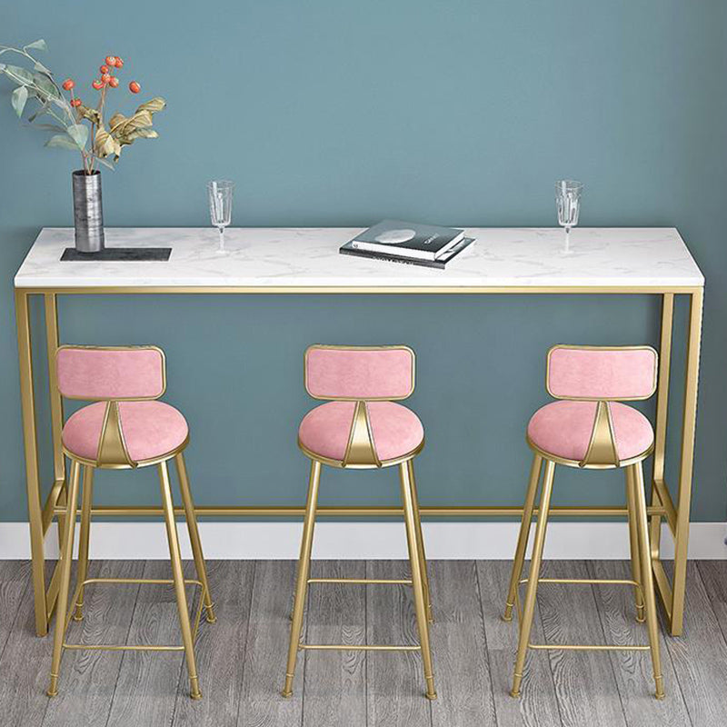 Glam Style Bartafel Bistrotafel met kunstmarmeren blad en gouden onderstel