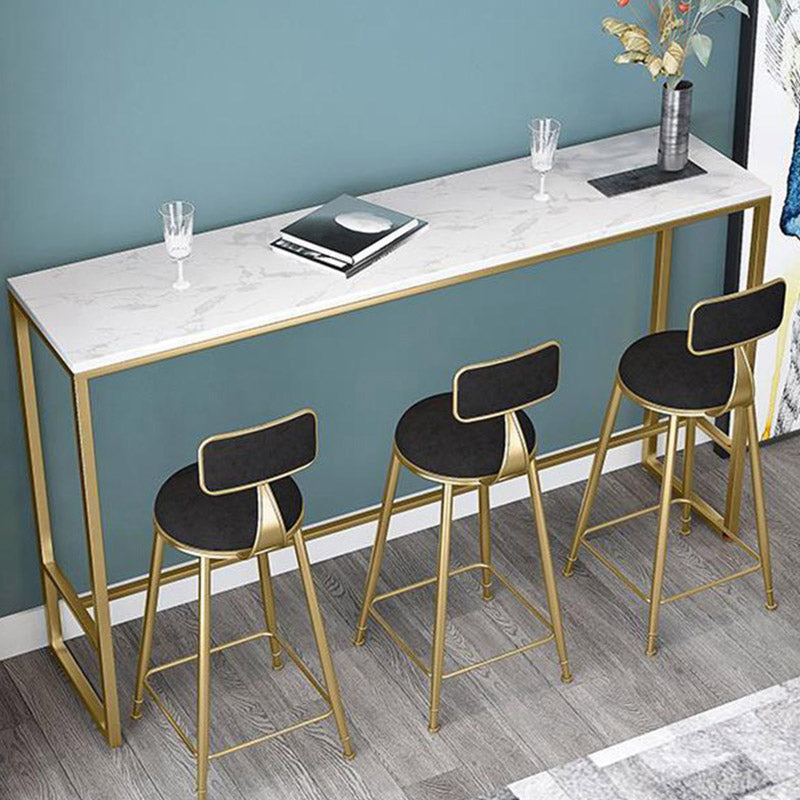 Glam Style Bartafel Bistrotafel met kunstmarmeren blad en gouden onderstel