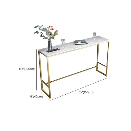Glam -Style -Bar -Tisch Faux Marmor Top Bistro Tisch mit goldener Basis