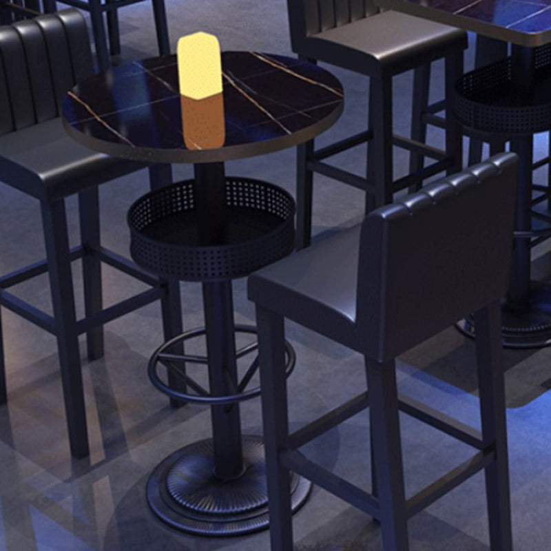 Industrial Black Bar Table Living Room Bistro Bar Desk with Storage Clearhalo 'Bar Furniture' 'Bar Tables' 'bar_tables' 'furn' 'furn_bar_tables' 'Furniture' 'Kitchen & Dining Furniture' 6954170