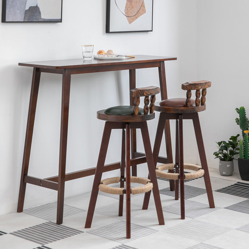 Eigentijdse rechthoekige bartafel Massief houten bar-eettafel met voetsteun
