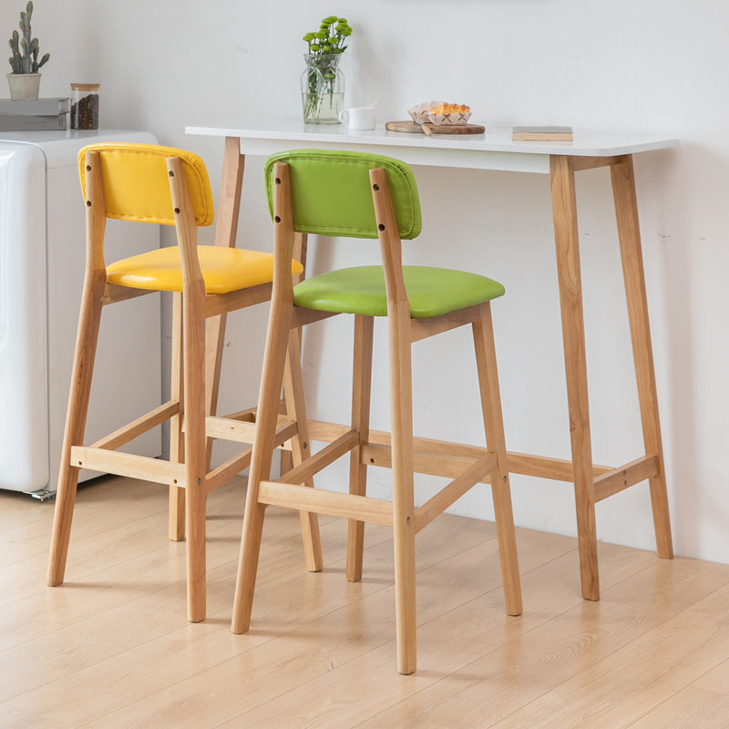 Eigentijdse rechthoekige bartafel Massief houten bar-eettafel met voetsteun
