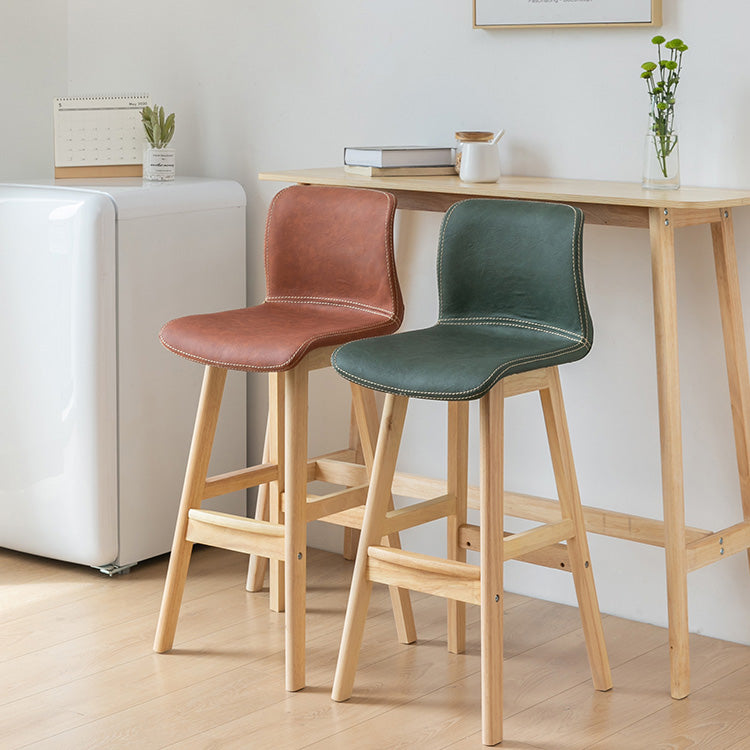 Eigentijdse rechthoekige bartafel Massief houten bar-eettafel met voetsteun