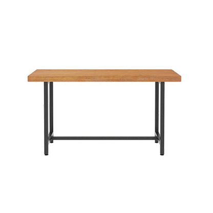 Table de bar de style industriel, bureau de bar de bistro rectangulaire en bois massif avec repose-pieds