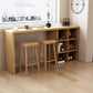 Mesa de comedor contemporánea de madera maciza, mesa de bar rectangular con base de almacenamiento