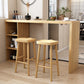 Mesa de comedor contemporánea de madera maciza, mesa de bar rectangular con base de almacenamiento
