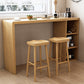 Mesa de comedor contemporánea de madera maciza, mesa de bar rectangular con base de almacenamiento