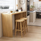 Mesa de comedor contemporánea de madera maciza, mesa de bar rectangular con base de almacenamiento