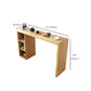 Mesa de comedor contemporánea de madera maciza, mesa de bar rectangular con base de almacenamiento