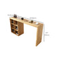 Mesa de comedor contemporánea de madera maciza, mesa de bar rectangular con base de almacenamiento