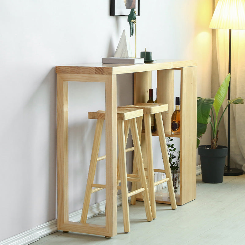 Modern Pine Solid Wood Bar Height Table Rectangle Bar Table for Living Room Clearhalo 'Bar Furniture' 'Bar Tables' 'bar_tables' 'furn' 'furn_bar_tables' 'Furniture' 'Kitchen & Dining Furniture' 6954270
