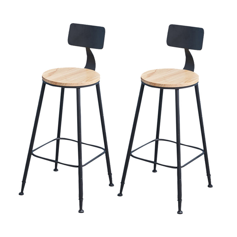 Industrial 1/2/3/5 Pieces Solid Wood Bar Table Set Fixed Counter Set for Home Use Black 30"H Stools (Set of 2) Clearhalo 'Bar Furniture' 'furn' 'furn_home_bar_bar_sets' 'Furniture' 'Home Bars & Bar Sets' 'home_bar_bar_sets' 'Kitchen & Dining Furniture' 6954287