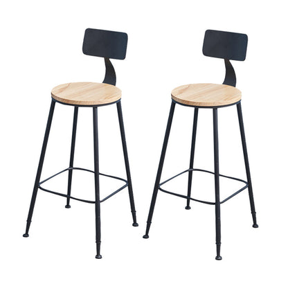 Industrial 1/2/3/5 Pieces Solid Wood Bar Table Set Fixed Counter Set for Home Use Black 30"H Stools (Set of 2) Clearhalo 'Bar Furniture' 'furn' 'furn_home_bar_bar_sets' 'Furniture' 'Home Bars & Bar Sets' 'home_bar_bar_sets' 'Kitchen & Dining Furniture' 6954287